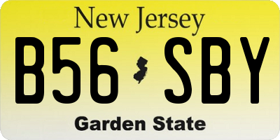 NJ license plate B56SBY