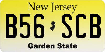 NJ license plate B56SCB