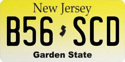 NJ license plate B56SCD