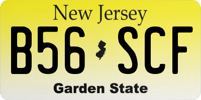 NJ license plate B56SCF