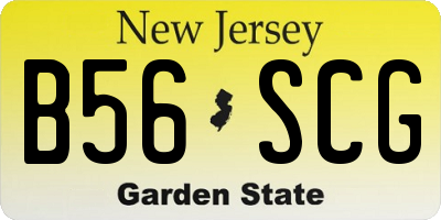 NJ license plate B56SCG