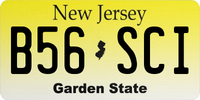 NJ license plate B56SCI