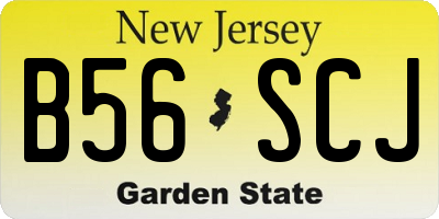 NJ license plate B56SCJ