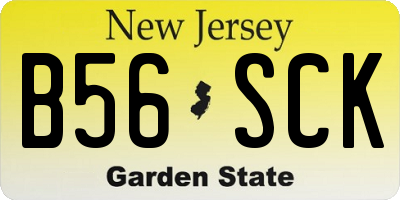 NJ license plate B56SCK