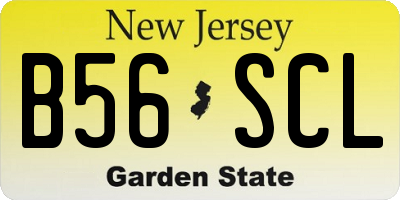 NJ license plate B56SCL