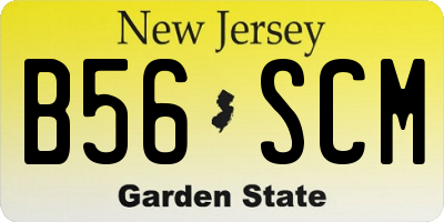 NJ license plate B56SCM