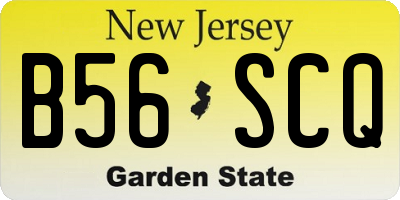 NJ license plate B56SCQ