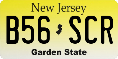 NJ license plate B56SCR