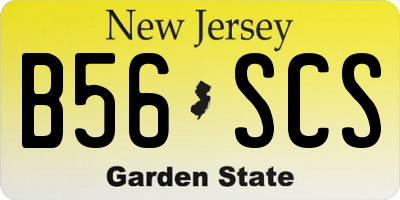 NJ license plate B56SCS