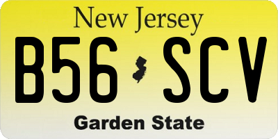 NJ license plate B56SCV