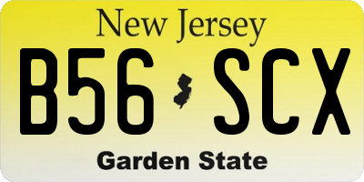 NJ license plate B56SCX