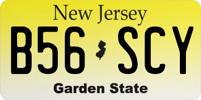 NJ license plate B56SCY