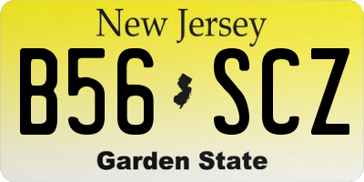 NJ license plate B56SCZ