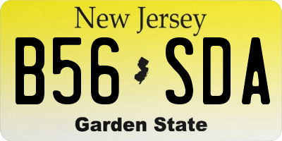 NJ license plate B56SDA