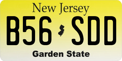 NJ license plate B56SDD