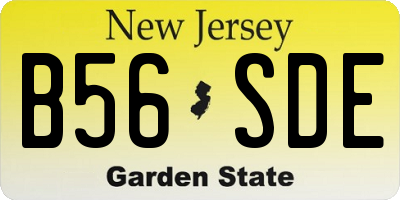NJ license plate B56SDE