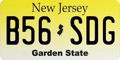 NJ license plate B56SDG
