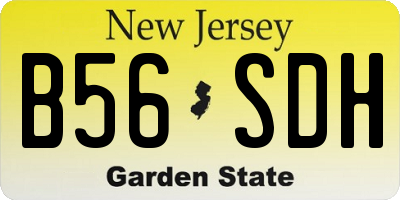 NJ license plate B56SDH
