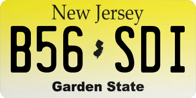 NJ license plate B56SDI