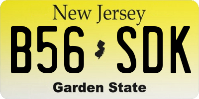 NJ license plate B56SDK