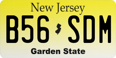 NJ license plate B56SDM