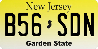 NJ license plate B56SDN
