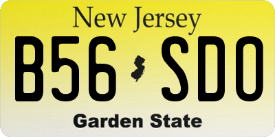 NJ license plate B56SDO