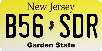 NJ license plate B56SDR