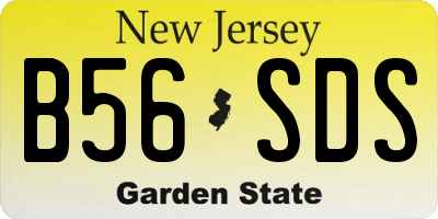 NJ license plate B56SDS
