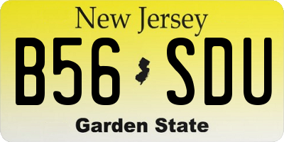NJ license plate B56SDU