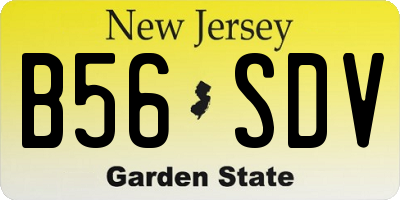 NJ license plate B56SDV