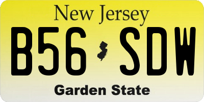 NJ license plate B56SDW