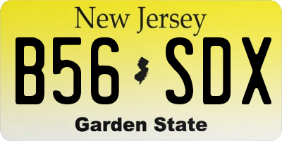 NJ license plate B56SDX