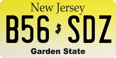 NJ license plate B56SDZ