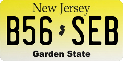 NJ license plate B56SEB