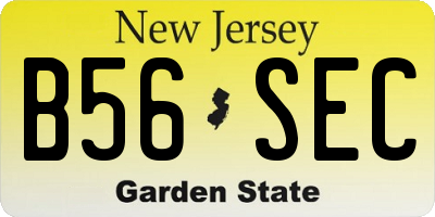 NJ license plate B56SEC