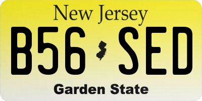 NJ license plate B56SED