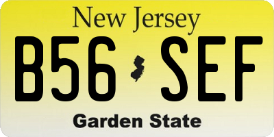 NJ license plate B56SEF