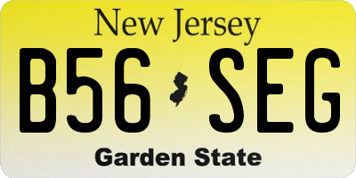 NJ license plate B56SEG