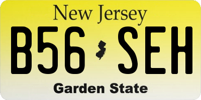 NJ license plate B56SEH
