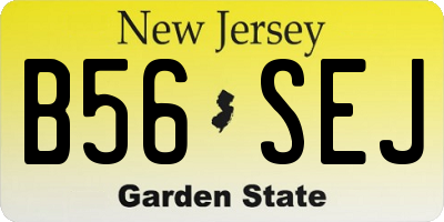 NJ license plate B56SEJ