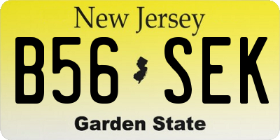 NJ license plate B56SEK