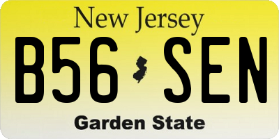 NJ license plate B56SEN