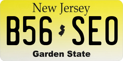 NJ license plate B56SEO