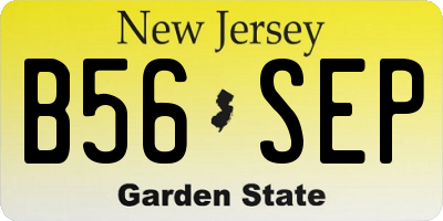 NJ license plate B56SEP