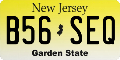 NJ license plate B56SEQ