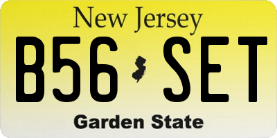 NJ license plate B56SET
