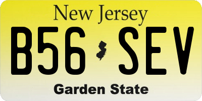 NJ license plate B56SEV