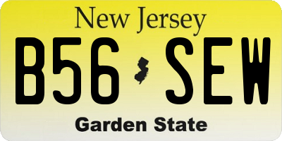 NJ license plate B56SEW