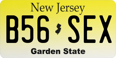 NJ license plate B56SEX